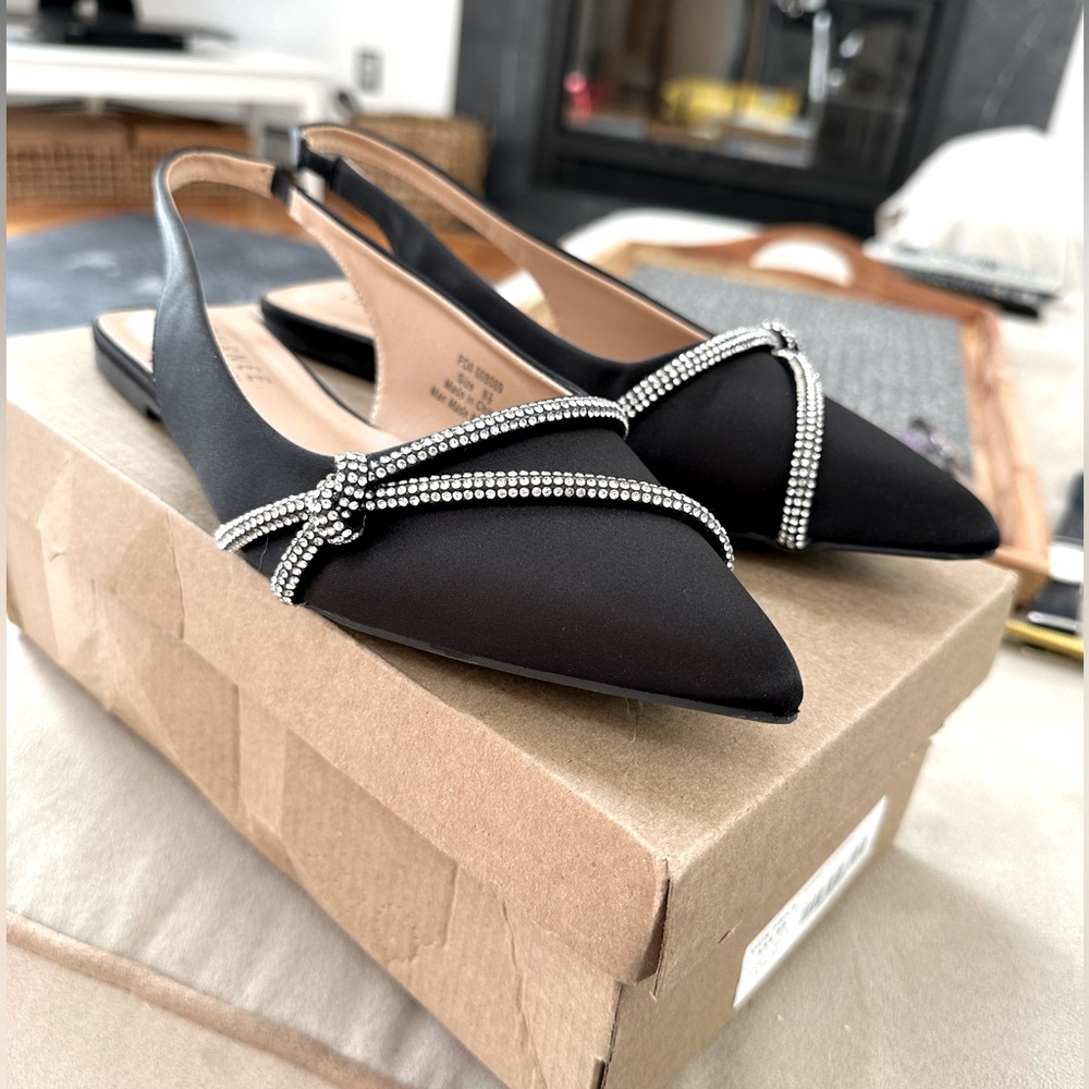 Women’s Journee Dress Flats Pointy Toe Slingback Shoes 8.5 - Picture 3 of 10